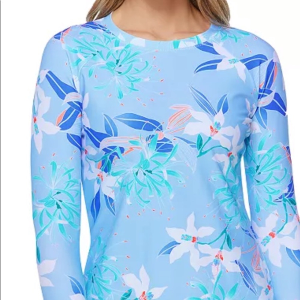 Raisins blue floral rash guard